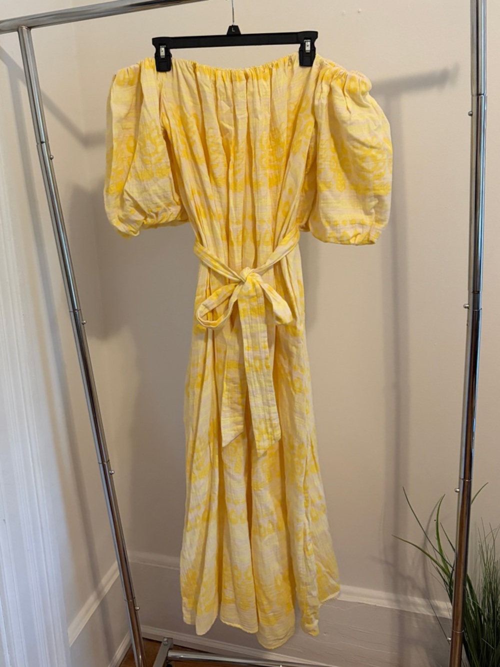 Future Collective Off the Shoulder Yellow Maxi Dress